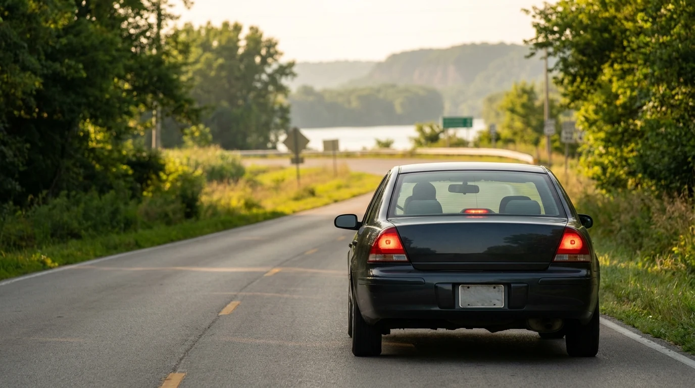 A quiet road leading into Andalusia, IL
