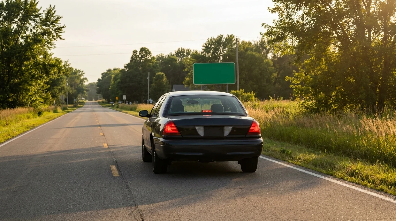 A quiet road leading into Colona, IL