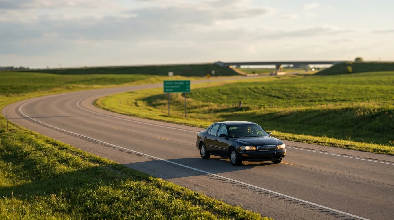 A quiet road leading into Durant, IA